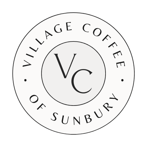 Village Coffee of Sunbury circular logo with VC initials